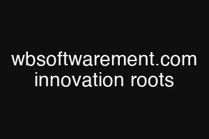 wbsoftwarement.com innovation roots
